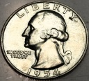 USA 1/4 dolara Quarter Dollar 1954 SREBRO
