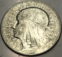 5 zł złotych 1933 Głowa Kobiety Polonia Jadwiga Babka SREBRO (nr 1)
