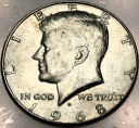 USA 1/2 dolara Half Dollar 1968 KENNEDY John F JFK SREBRO