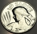 2 zł złote 1925 Żniwiarka Kobieta i kłosy kropka Londyn SREBRO ŁADNA