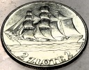 2 zł złote 1936 Żaglowiec Żaglówka Statek SREBRO