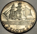 2 zł złote 1936 Żaglowiec Żaglówka Statek SREBRO