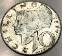 Austria 10 szylingów 1957 SREBRO