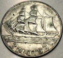 2 zł złote 1936 Żaglowiec Żaglówka Statek SREBRO