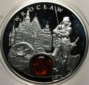 Niue 1 dolar 2011 WROCŁAW Szlak Bursztynowy LUSTRZANY SREBRO