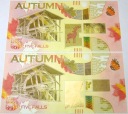 PWPW 2 x AUTUMN Jesień 5 Five Falls banknoty testowe