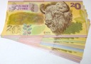 PWPW Potęga Podłoża 9 x banknot testowy ŻUBR 20 folder album