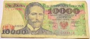 1988 10000 zł dziesięć tysięcy złotych Seria CC 6449875 Wyspiański banknot