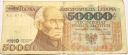 1989 50000 zł złotych Staszic seria AE banknot