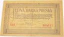 1919 1 jedna Marka Polska IAA 395327 banknot