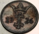 WMG Wolne Miasto Gdańsk 2 fenigi 1926 Danzig