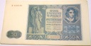 1941 50 zł Pięćdziesiąt Złotych Seria E banknot (nr 1)