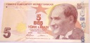 Turcja 5 lir tureckich 2009 Mustafa Kemal Atatürk 9 emisja E9 banknot