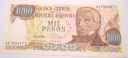 Argentyna 1000 peso 1973-1975 José de San Martín peso ley ARL banknot