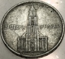 Niemcy 5 Marek Mark 1934 F DATA Kościół Garnizonowy wieża SREBRO