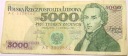 1982 5000 zł pięć tysięcy złotych Seria AE 3309562 Fryderyk Chopin banknot