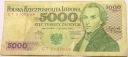 1988 5000 zł pięć tysięcy złotych Seria CT 5107869 Fryderyk Chopin banknot