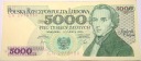 1982 5000 zł pięć tysięcy złotych Seria CN 2978950 Fryderyk Chopin banknot