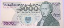 1988 5000 zł pięć tysięcy złotych Seria EA 3687474 Fryderyk Chopin banknot