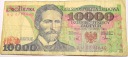 1988 10000 zł dziesięć tysięcy złotych Seria BU 0791640 Wyspiański 10.000