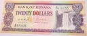 Gujana 20 dolarów ND Seria B 31 570135 GYD banknot