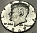 USA 1/2 dolara Half Dollar 1967 KENNEDY John F JFK SREBRO