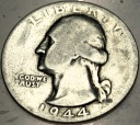 USA 25 centów quarter dollar 1944 Washington SREBRO