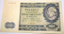 1940 500 zł pięćset złotych Ser. A 3502349 Góral Generalna Gubernia banknot