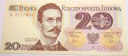 1982 20 zł dwadzieścia złotych Seria B 2717889 Romuald Traugutt banknot