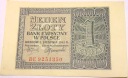 1941 1 zł jeden złoty Seria BE Generalna Gubernia banknot (nr 2)