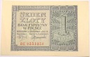 1941 1 zł jeden złoty Seria BE Generalna Gubernia banknot (nr 1)