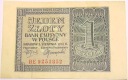 1941 1 zł jeden złoty Seria BE Generalna Gubernia banknot (nr 2)
