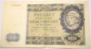 1940 500 zł Pięćset Złotych banknot Seria A Góral (nr 1)