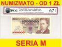 1000000 zł złotych 1993 seria M 4174152 EPQ 67 UNC
