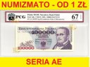 100000 zł złotych 1993 seria AE 1035207 EPQ 67 UNC
