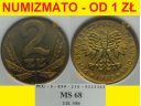 2 zł, złote 1980, menniczy, mennicza MS 68! BCM