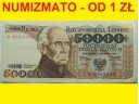50000zł złotych Staszic 1989 seria W 8762465 st.4-