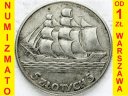 5 zł złotych Żaglowiec 1936. Stan 2-