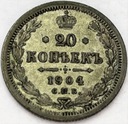 Rosja 20 kopiejek 1904 SREBRO
