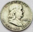 USA 1/2 Dolara Half Dollar 1951 Benjamin Franklin