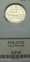 2 zł złote 1936 Żaglowiec Żaglówka Statek SREBRO