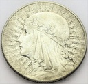 5 zł złotych 1933 Głowa kobiety, Polonia SREBRO