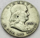 USA 1/2 dolara 1953 Half Dollar Franklin SREBRO