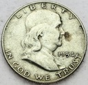 USA 1/2 dolara 1954 Dollar Franklin SREBRO (1)