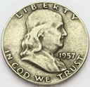 USA 1/2 dolara 1957 Half Dollar Franklin SREBRO