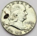 USA 1/2 dolara 1958 Half Dollar Franklin SREBRO