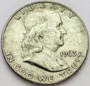 USA 1/2 dolara 1963 Half Dollar Franklin SREBRO